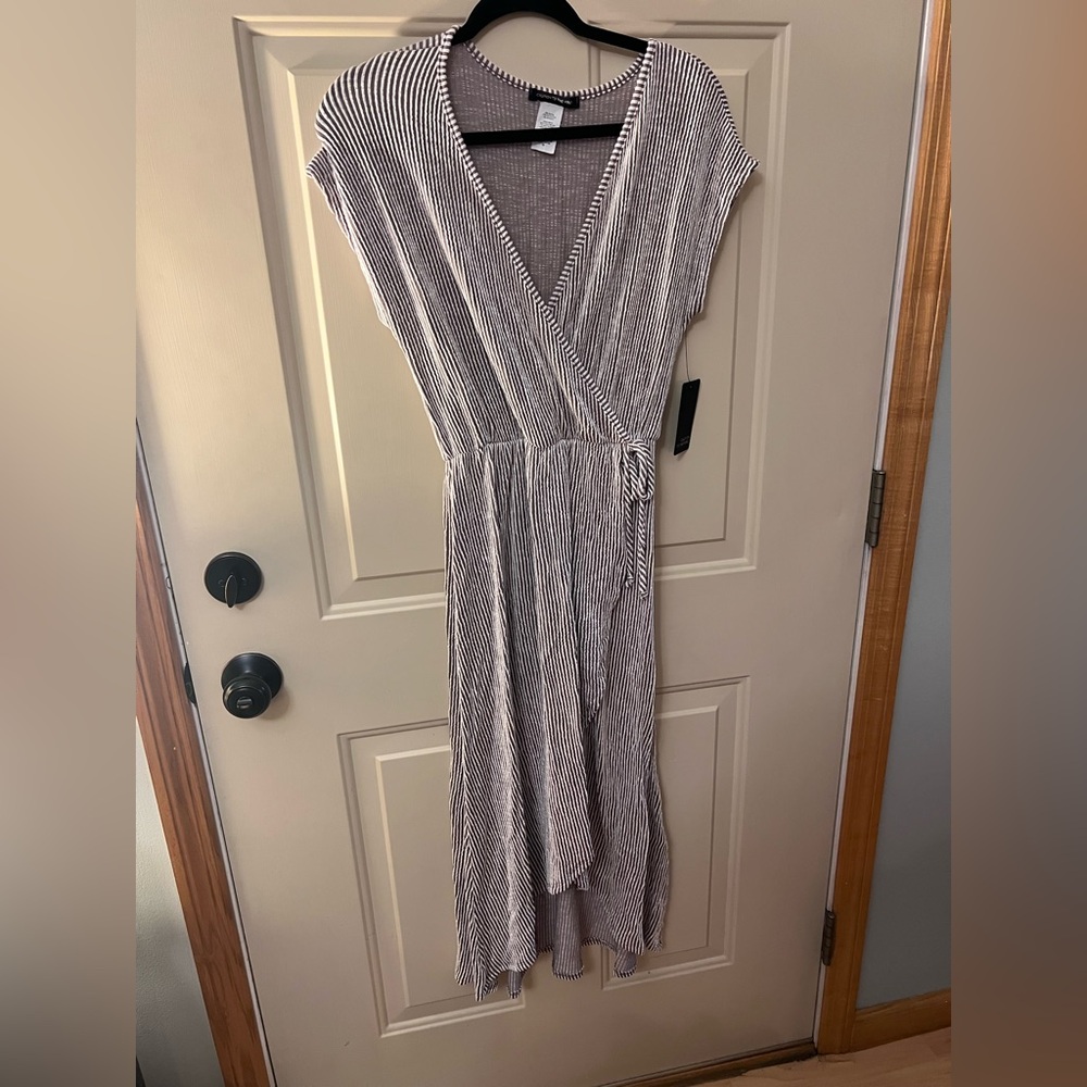 Caution To The Wind Black and White High Low Dress